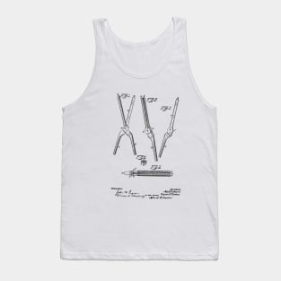 Hair curling Iron vintage patent drawing Tank Top